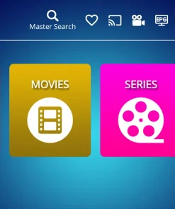 Interface de l’application IPTV Stream Player avec accès aux chaînes TV, films et séries en streaming IPTV
