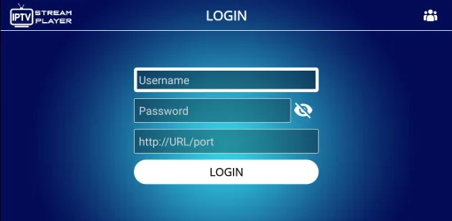 Écran de l’application iptv stream player demandant le code d’abonnement IPTV pour accéder aux chaînes