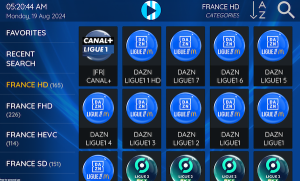 interface de l’application XCIPTV Player après l’ajout réussi d’un code IPTV